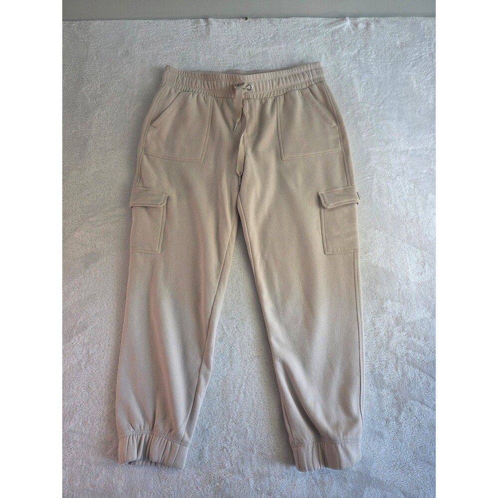 CALVIN KLEIN Woven Label Utility Cargo Joggers Size Large Beige Tan Unisex - Picture 2 of 6